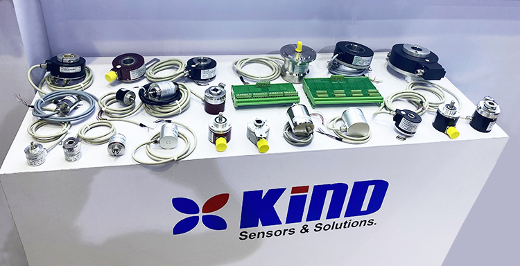 編碼器展區一角，從最小的22mm 到165mm外徑可選